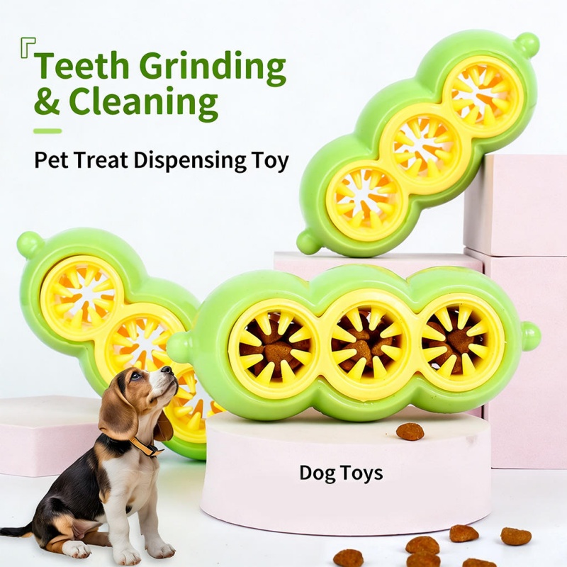Rubber Treat Dispensing Dog Toy - インタラクティブなおやつディスペンサー付きの犬用噛むおもちゃ。頑丈で噛みつきに強く、子犬の歯の研磨や清掃、退屈解消、そして一人遊びに最適。