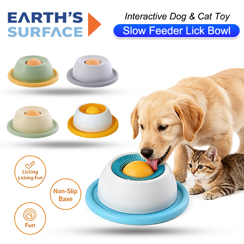 Dog Puzzle Feeder Toy - 新しいインタラクティブなペット用舐め玩具。歯の健康を促進し、犬や猫が自分で落ち着いて食事をできるようにする、スローフィーダー付きのトレーニング用スナックボウル。