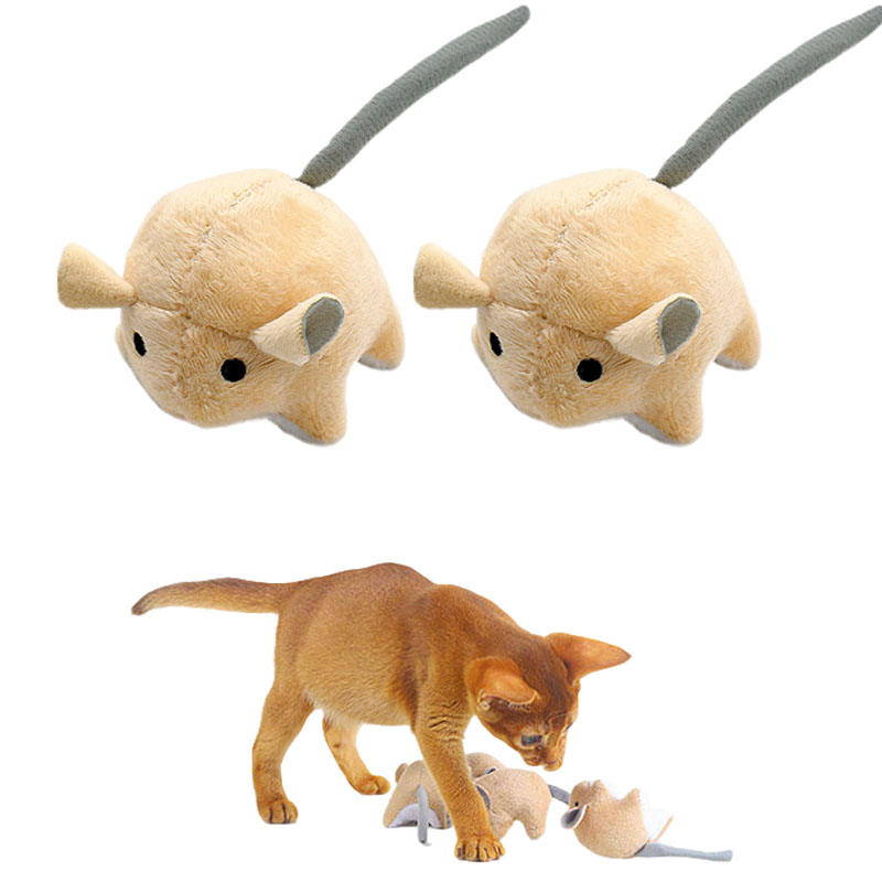 Catnip Interactive Plush Mouse - 猫用ぬいぐるみキャットニップマウスおもちゃ、室内猫用インタラクティブキャットトイ、耐久性のあるストレス解消小型マウス噛むおもちゃ、猫用おもちゃ