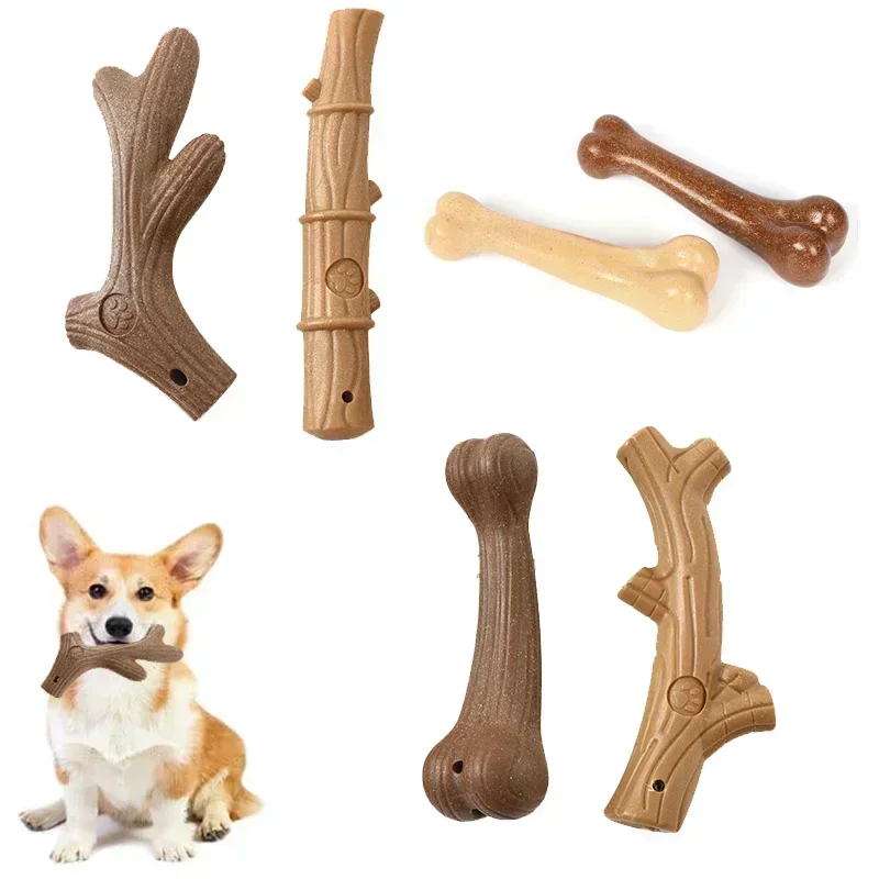 Indestructible Dog Chew Toy - 鹿の角松材の噛むおもちゃ,犬用の強力な噛むおもちゃ,不滅,耐久性,ペットへのギフト