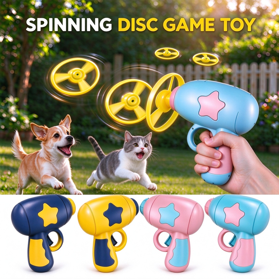 Flying Disc Dog Training Toy - 猫が喜ぶおもちゃ。インタラクティブな仕掛けで、猫や犬のトレーニングに最適。竹製のトンボ型おもちゃで、投げて追いかけるゲームが楽しめる。フライングディスクとしても使える。ペット用品。