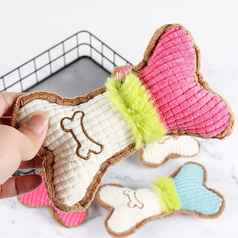 小型犬から中型犬まで、噛むのが好きな犬に最適な、音が出るぬい - Teeth Cleaning Dog Chew Bone のレビューと価格