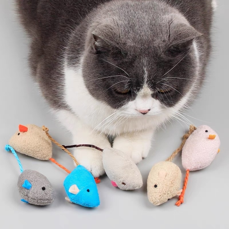 持ち運び可能な、柔らかい素材で作られた、猫が喜ぶインタラクテ - Catnip Interactive Plush Mouse のレビューと価格
