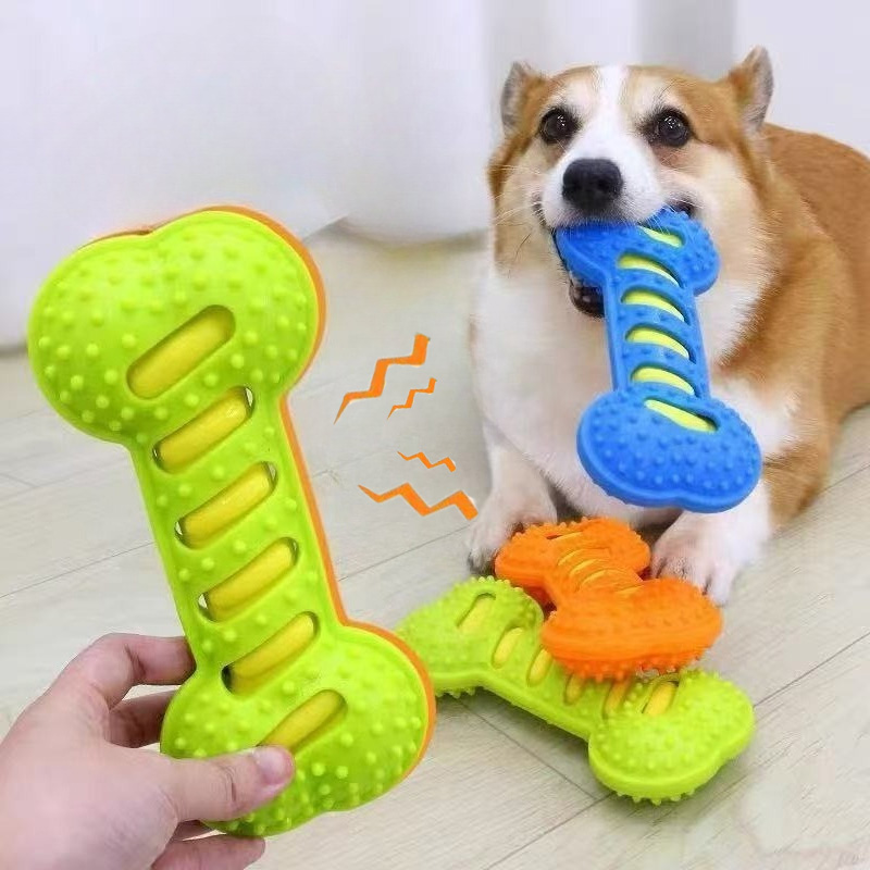 ペットの犬の咀嚼おもちゃゴム骨のおもちゃ噛みつきにくい子犬イ - Indestructible Dog Chew Toy のレビューと価格