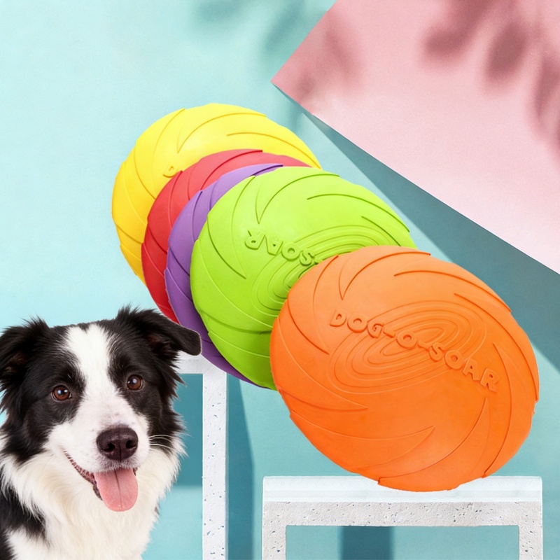 犬や猫が噛んでも壊れにくい、インタラクティブなシリコン製フラ - Flying Disc Dog Training Toy のレビューと価格