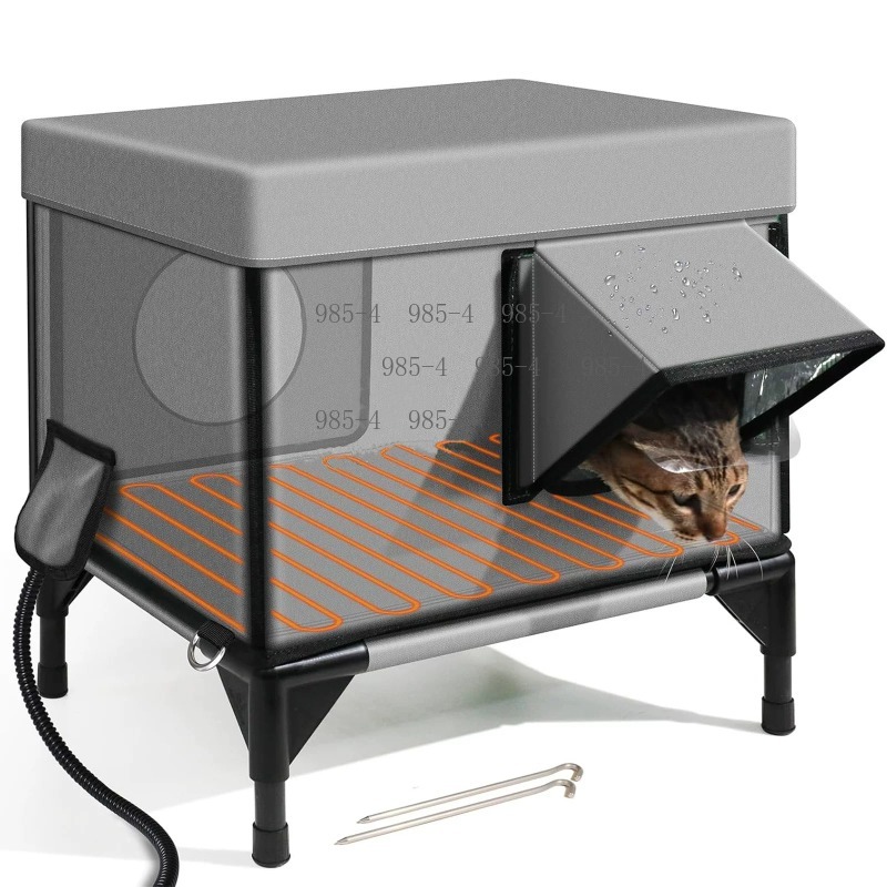 電気暖房付き屋外ペットハウス、防風・防雨・耐傷性、冬用暖かい - Pet Beds のレビューと価格