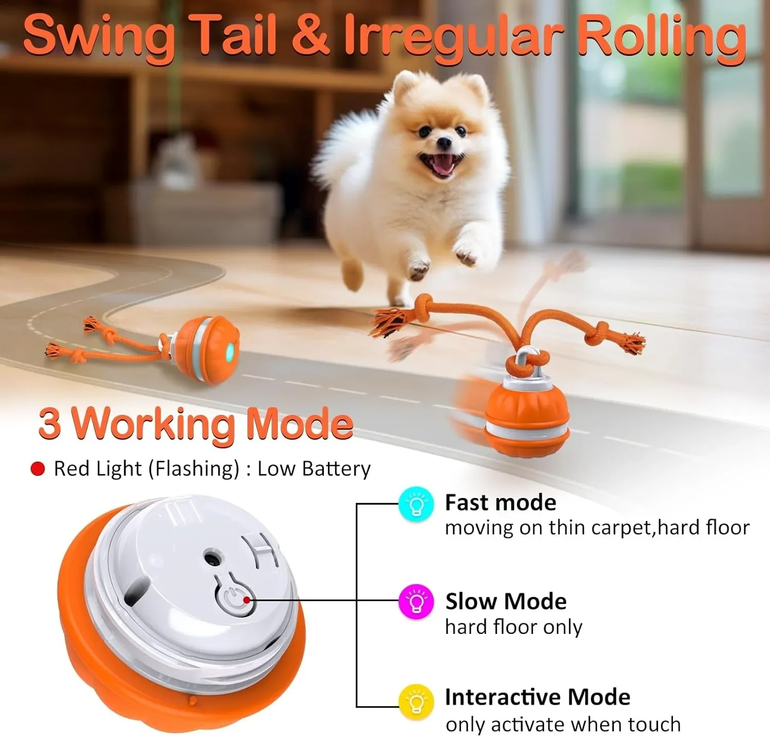 犬用ペットボール。インタラクティブなおもちゃ。動きを感知して - Automatic Moving Dog Ball のレビューと価格