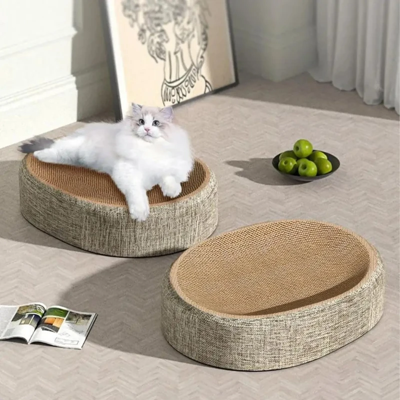 猫用の楕円形の爪とぎパッド。サイザル麻製で、猫が休憩できる多 - Pet Beds のレビューと価格