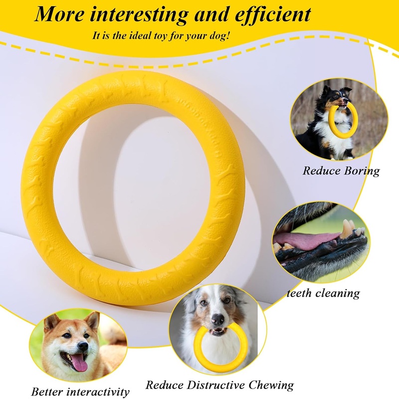 犬のおもちゃペットフライングディスクEVA犬用トレーニングリ - Flying Disc Dog Training Toy のレビューと価格