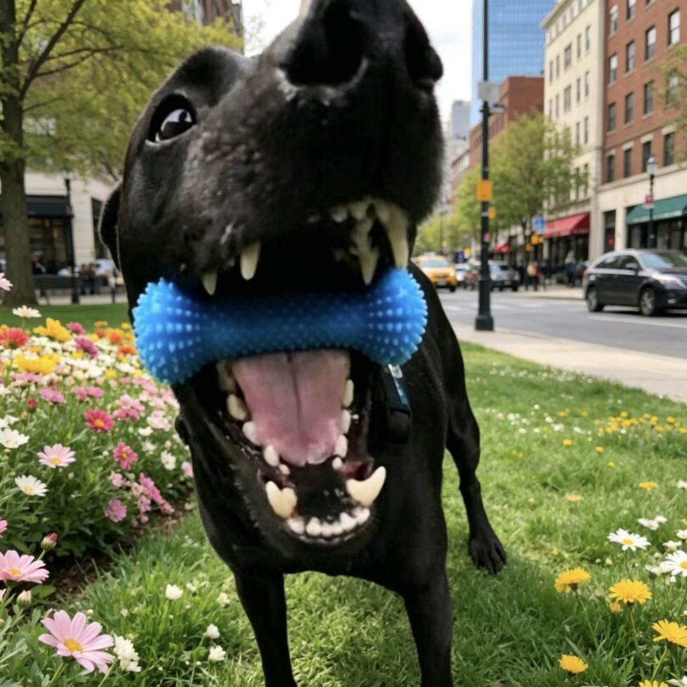 ペット用デンタルケアおもちゃ 2in1 歯磨き用骨型おもちゃ - Teeth Cleaning Dog Chew Bone のレビューと価格