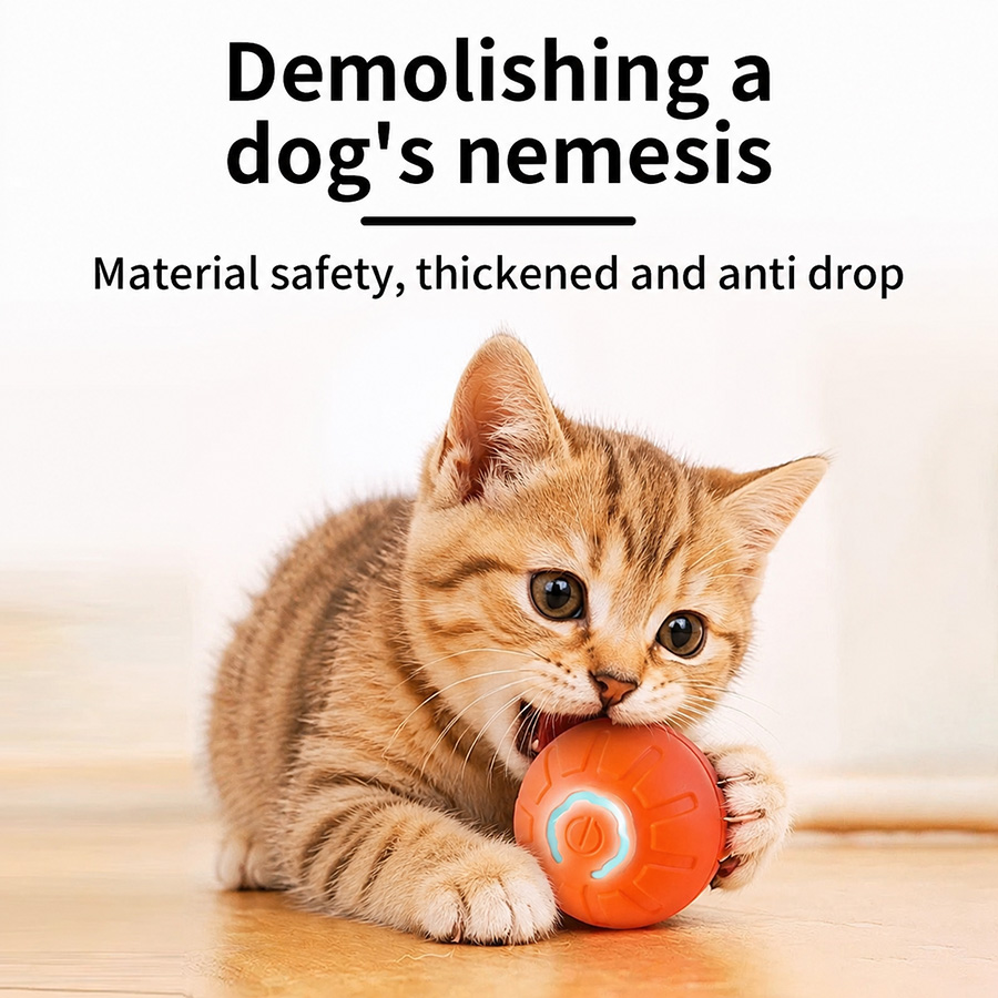 自動インタラクティブドッグトイボール ペット用噛み玩具 ロー - Automatic Moving Dog Ball のレビューと価格