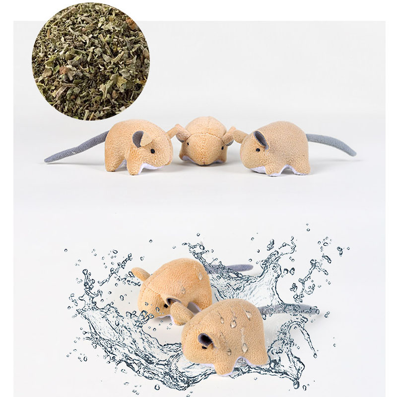 猫用ぬいぐるみキャットニップマウスおもちゃ、室内猫用インタラ - Catnip Interactive Plush Mouse のレビューと価格