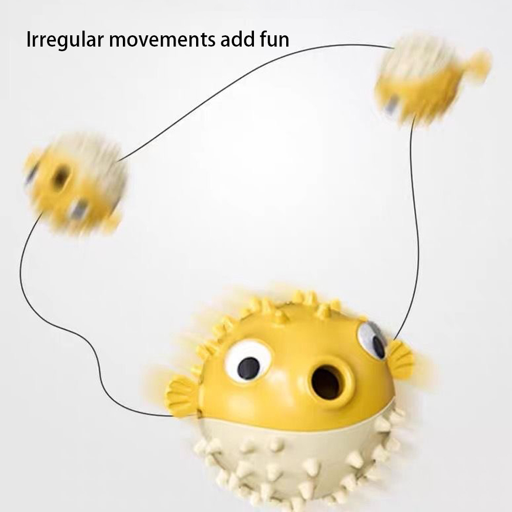 跳ねる魚の形をした犬用おもちゃ。ボールが中から出てくる仕掛け - Rubber Treat Dispensing Dog Toy のレビューと価格