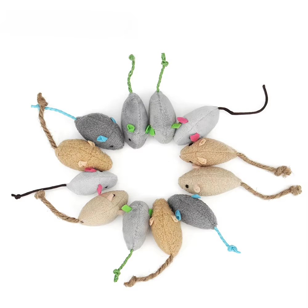 5個入りガラガラ猫用おもちゃ、また猫用またたび入りフェイクフ - Catnip Interactive Plush Mouse のレビューと価格