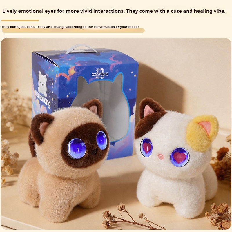 AI搭載のスマート猫ぬいぐるみ。インタラクティブな音声機能、 - Cat Toys のレビューと価格