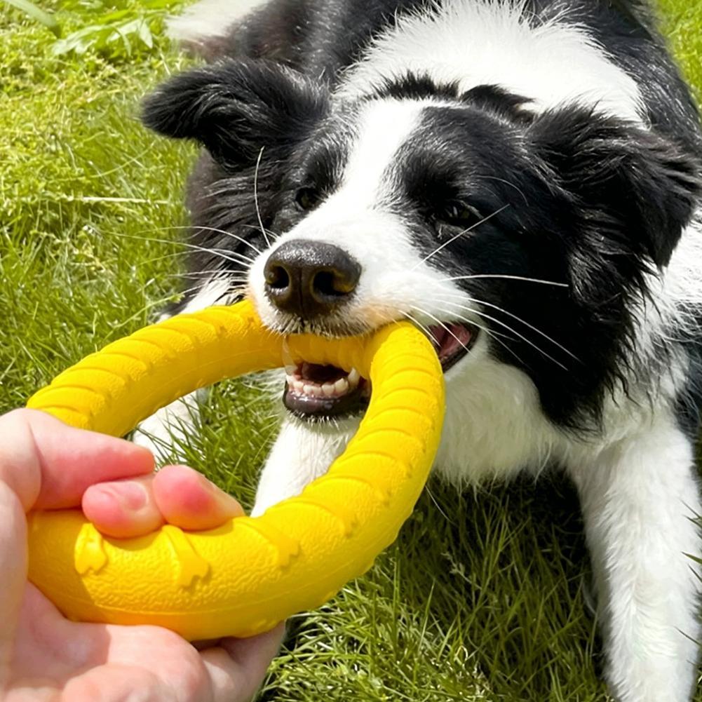 犬用リングおもちゃ。壊れにくく、噛むのに適しており、空中で飛 - Indestructible Dog Chew Toy のレビューと価格